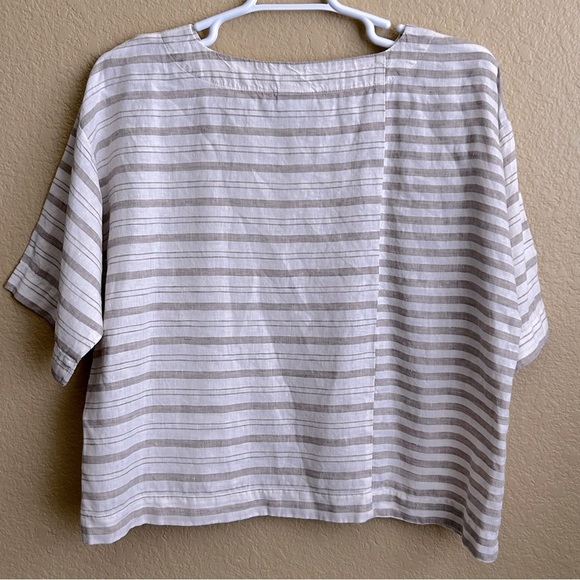 J. Jill Boxy Striped Linen Top - Picture 2 of 7